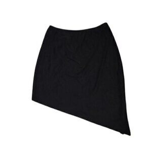 Black Slant Side Slit Pull Up Skirt
